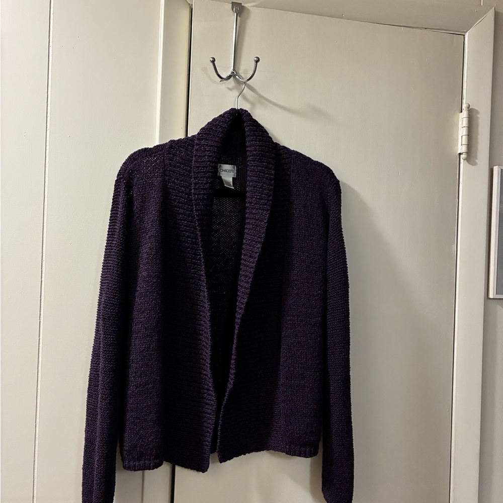 Chico's Deep Purple Cardigan Sweater
